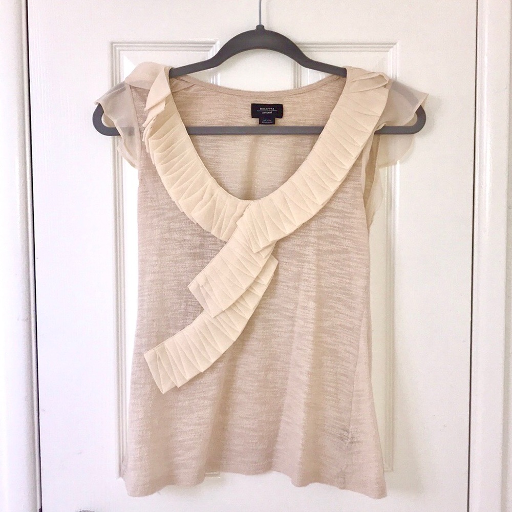 Anthropologie deletta cream top